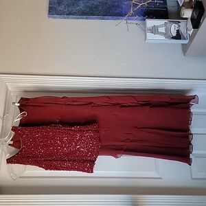 Carmen Marc Valvo 2-piece Red Formal 4